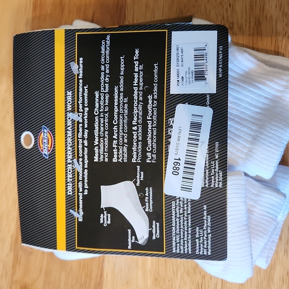 Dickies 6 pack Dri-Tech quarter socks - Picture 4 of 5